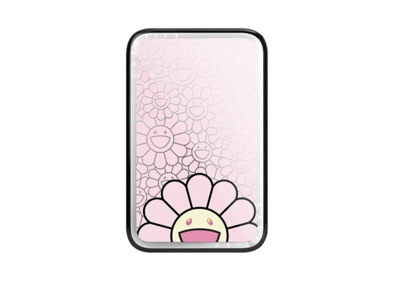 Takashi Murakami x CASETiFY: Flowers Bloom Smile (Pink) Powerthru Power Bank Silver