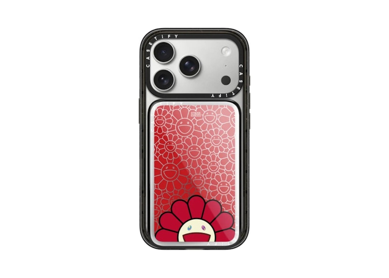 Takashi Murakami x CASETiFY: Flowers Bloom Smile (Red) Powerthru Power Bank Silver