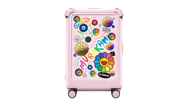 Takashi Murakami x CASETiFY Flowers Sticker Mania 21" Carry-On Suitcase Glossy Primrose Pink