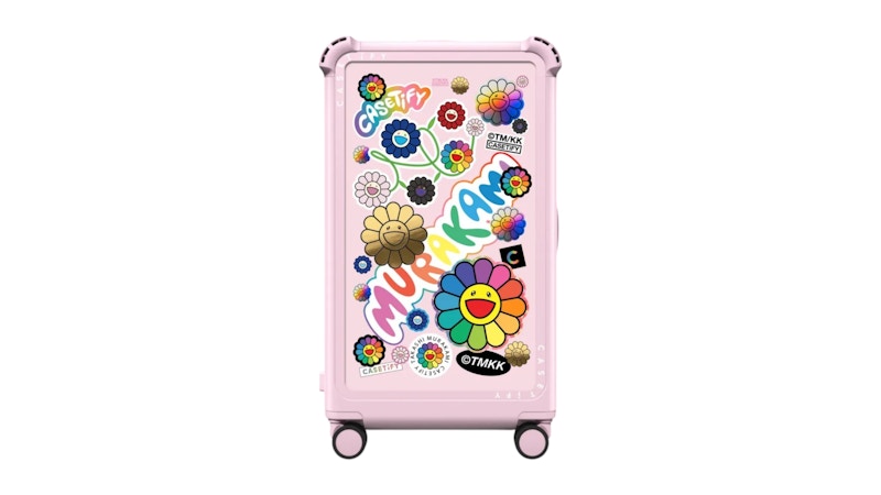 Takashi Murakami x CASETiFY Flowers Sticker Mania 29" Check-In Trunk Suitcase Glossy Primrose Pink