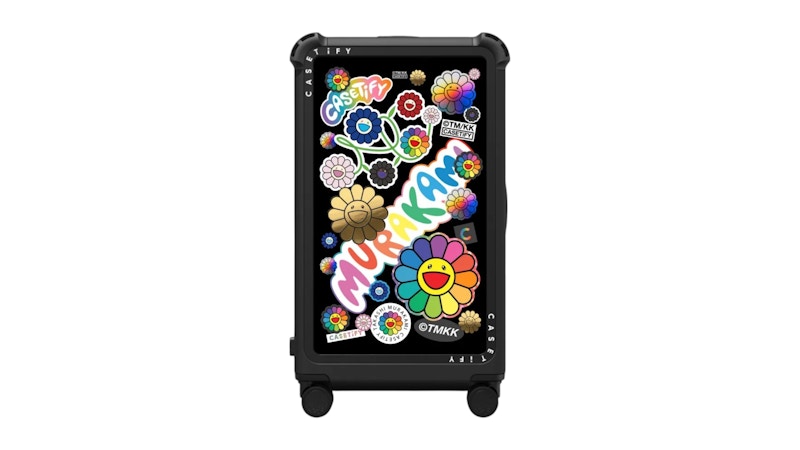 Takashi Murakami x CASETiFY Flowers Sticker Mania 29" Check-In Trunk Suitcase Matte Black