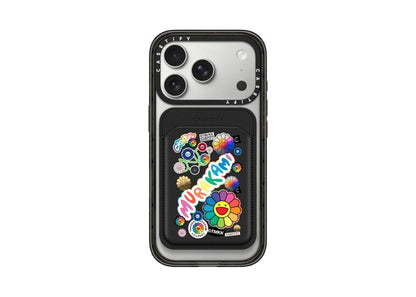 Takashi Murakami x CASETiFY: Flowers Sticker Mania Snappy Wallet Black