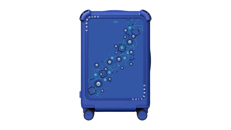 Takashi Murakami x CASETiFY Flowers Trail (Blue) 21" Carry-On Suitcase Cobalt Blue