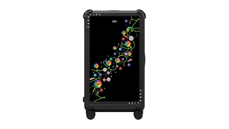 Takashi Murakami x CASETiFY Flowers Trail (Rainbow) 29" Check-In Trunk Suitcase Matte Black