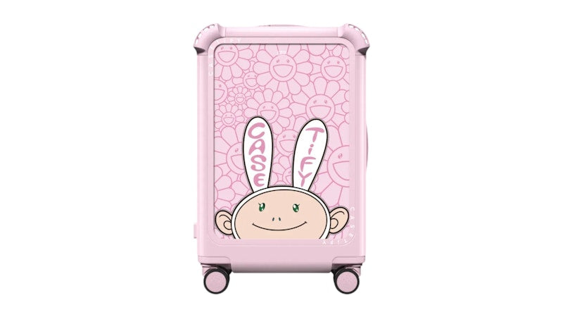 Takashi Murakami x CASETiFY Kaikai 21" Carry-On Suitcase Glossy Primrose Pink