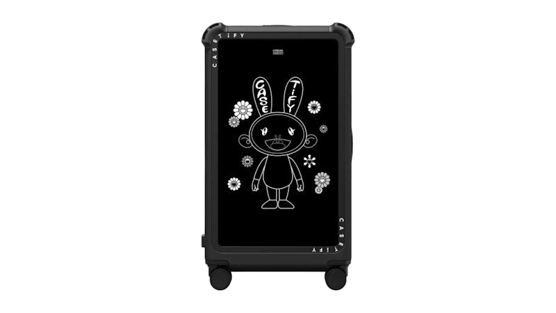 Takashi Murakami x CASETiFY Kaikai And Flowers 29" Check-In Trunk Suitcase Black