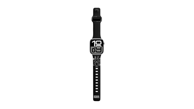 Takashi Murakami x CASETiFY Kaikai And Flowers (Mono) Apple Watch Series 10 (46mm) Watch Band Black