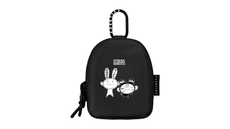 Takashi Murakami x CASETiFY Kaikai And Kiki Dance Duo (Mono) Earbuds Pouch Black