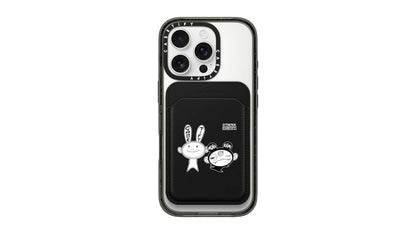 Takashi Murakami x CASETiFY Kaikai And Kiki Dance Duo (Mono) Snappy Bioveg Magsafe Wallet Black