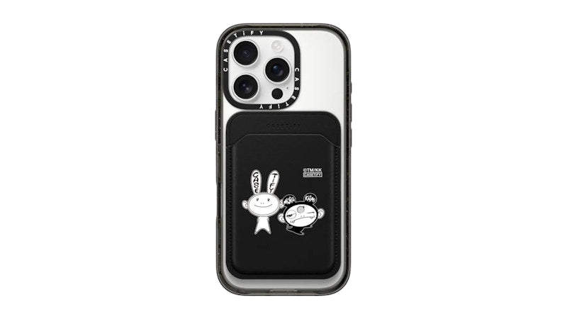 Takashi Murakami x CASETiFY Kaikai And Kiki Dance Duo (Mono) Snappy Bioveg Magsafe Wallet Black