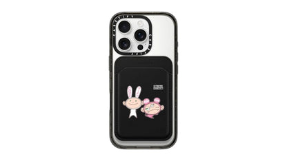 Takashi Murakami x CASETiFY Kaikai And Kiki Dance Duo Snappy Bioveg Magsafe Wallet Black