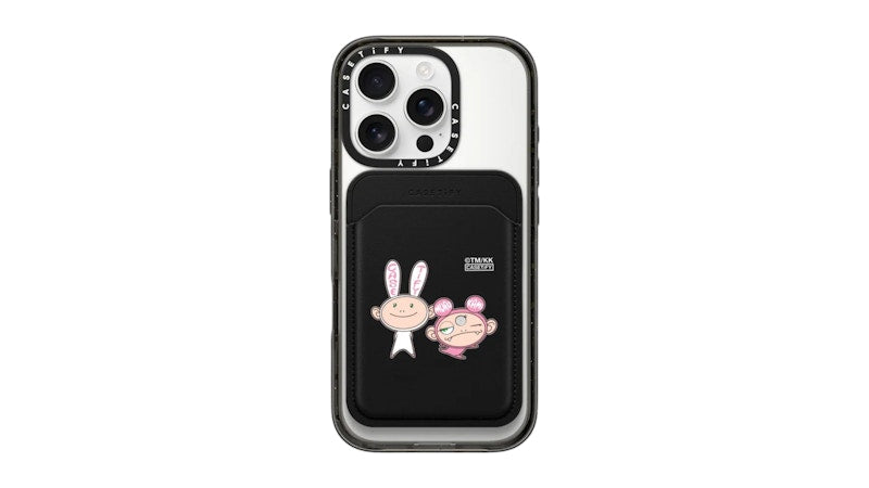 Takashi Murakami x CASETiFY Kaikai And Kiki Dance Duo Snappy Bioveg Magsafe Wallet Black