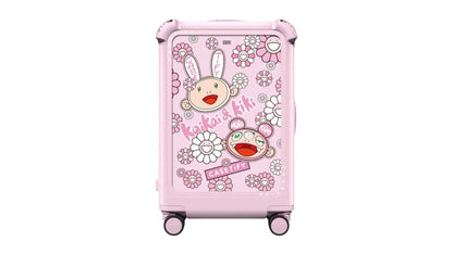 Takashi Murakami x CASETiFY Kaikai And Kiki Sticker Mania 21" Carry-On Suitcase Suitcase Glossy Primrose Pink