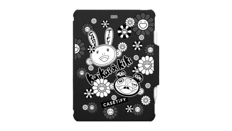 Takashi Murakami x CASETiFY Kaikai And Kiki Sticker Mania (Mono) Ipad Air 11" Tablet Case Black
