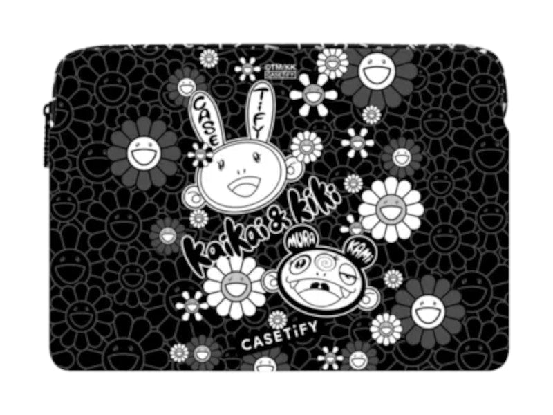Takashi Murakami x CASETiFY Kaikai And Kiki Sticker Mania (Mono) Small 13" Laptop Sleeve Black