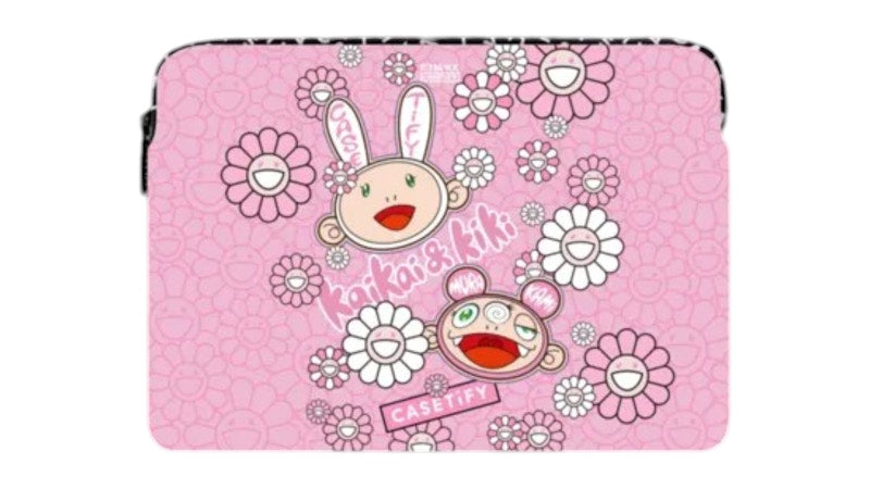Takashi Murakami x CASETiFY Kaikai And Kiki Sticker Mania Small 13" Laptop Sleeve Pink
