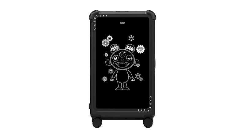 Takashi Murakami x CASETiFY Kiki And Flowers (Mono) Check-In Trunk Suitcase Black