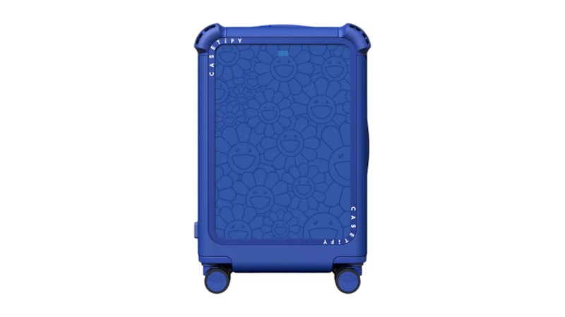 Takashi Murakami x CASETiFY Multi-Flowers 21" Carry-On Suitcase Cobalt Blue