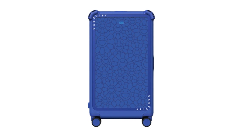 Takashi Murakami x CASETiFY Multi-Flowers 29" Check-In Trunk Suitcase Cobalt Blue