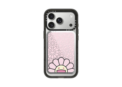 Takashi Murakami x CASETiFY: Smile (Pink) Snappy Cardholder Stand Silver