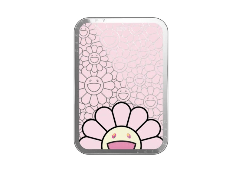 Takashi Murakami x CASETiFY: Smile (Pink) Snappy Cardholder Stand Silver