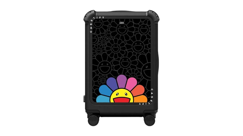 Takashi Murakami x CASETiFY Smile (Rainbow) 21" Carry-On Suitcase Matte Black