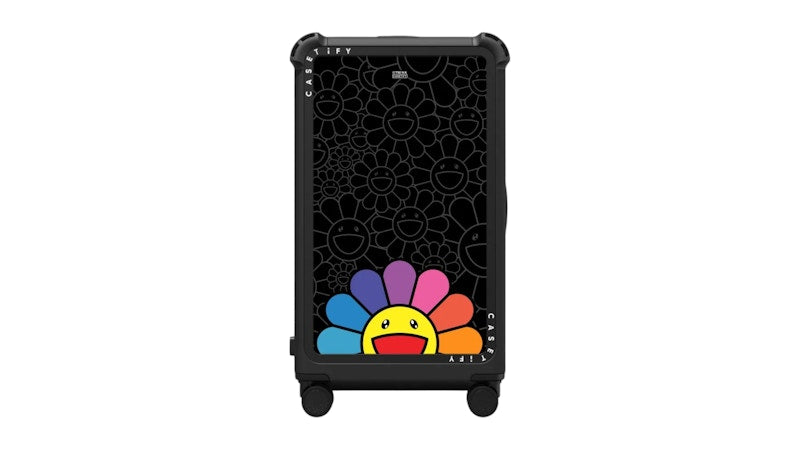 Takashi Murakami x CASETiFY Smile (Rainbow) 29" Check-In Trunk Suitcase Matte Black