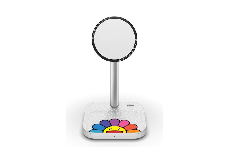 Takashi Murakami x CASETiFY: Smile (Rainbow) Powerthru 2-In-1 Charging Stand White