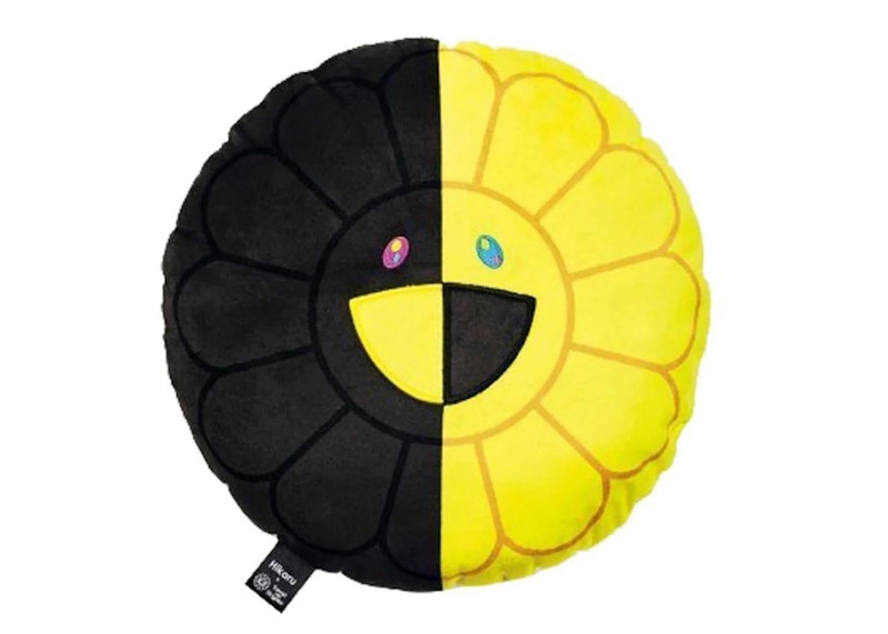 Takashi Murakami x Hikaru x Smart Magazine Flower Plush 30CM Black/Yellow