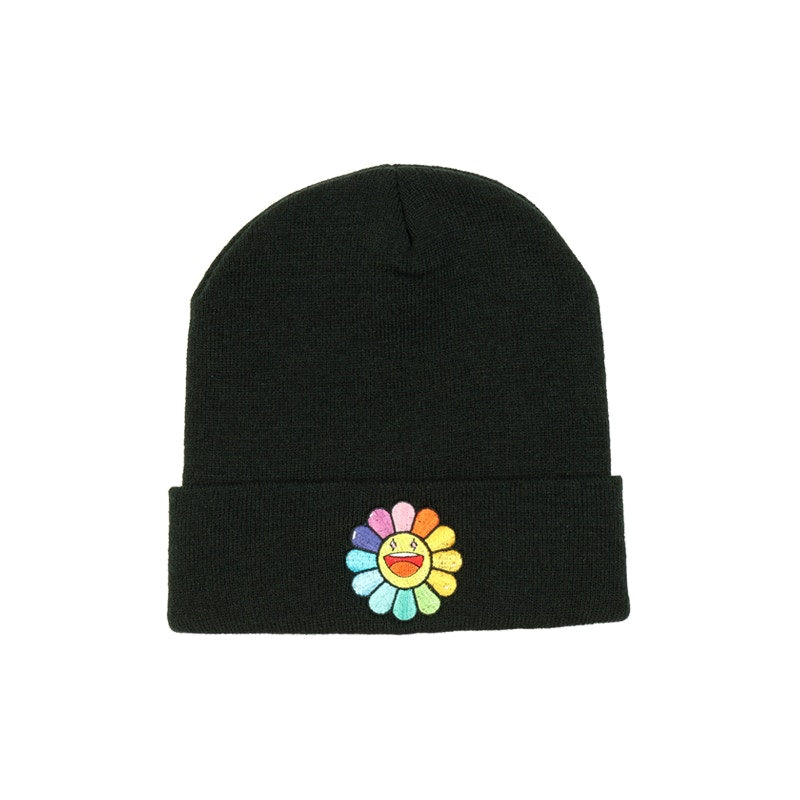 Takashi Murakami x J Balvin Rainbow Flower Beanie Black