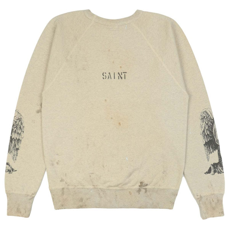 Takashi Murakami x SAINT M×××××× Jesus Crewneck Grey
