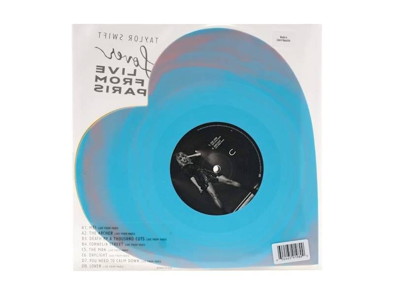 Taylor Swift Lover (Live From Paris) Heart Shaped 2XLP Vinyl (2025) Pink & Blue