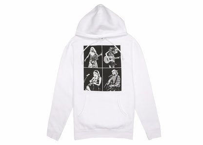 Taylor Swift The Eras Tour Collage Hoodie White