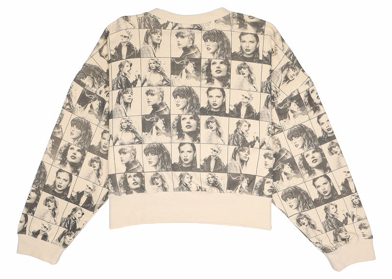Taylor Swift The Eras Tour Cropped Beige Pullover Beige