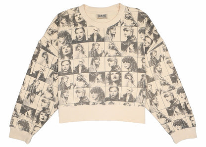 Taylor Swift The Eras Tour Cropped Beige Pullover Beige