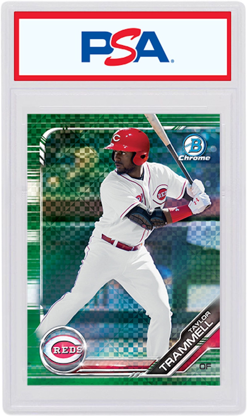 Taylor Trammell 2019 Bowman Chrome X Green X-Fractor /31 BCP-158 (PSA or BGS Graded)
