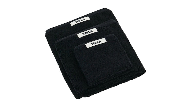 Tekla Organic Cotton Terry Bath Towel Black