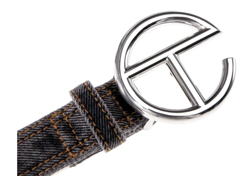 Telfar Denim Logo Belt Black