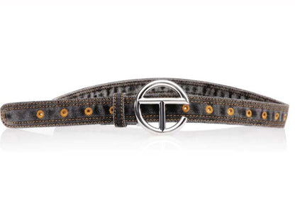 Telfar Denim Logo Belt Black