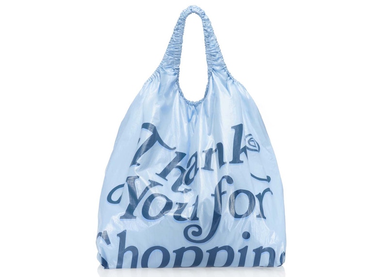 Telfar Jumbo Thank You Plastic Bag Baby Blue