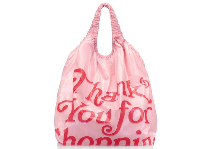 Telfar Jumbo Thank You Plastic Bag Pink