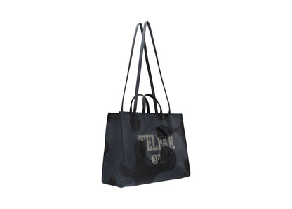 Telfar Large Camo Shopping Bag Black/Off Black