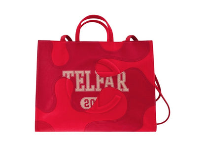 Telfar Large Camo Shopping Bag Red