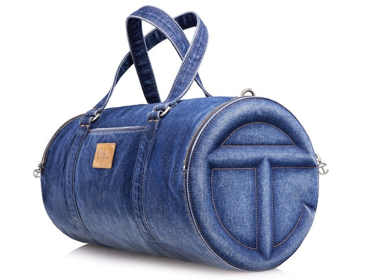 Telfar Large Denim Duffle Blue