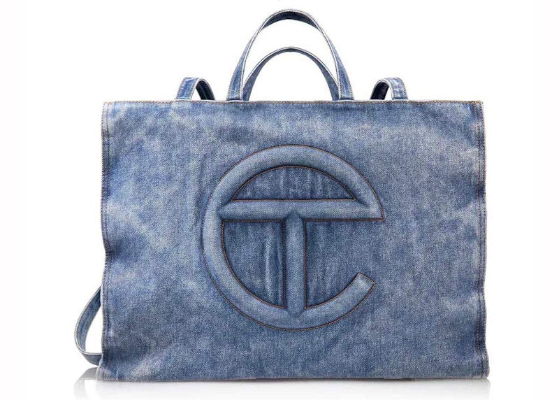 Telfar Large Denim Shopping Bag Blue