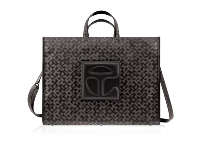 Telfar Large Jacquard Shopper Black Monogram