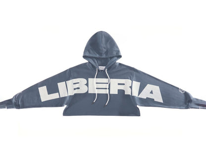 Telfar Liberia Crop Hoodie Navy