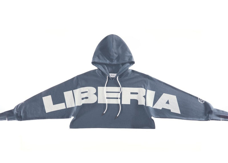 Telfar Liberia Crop Hoodie Navy