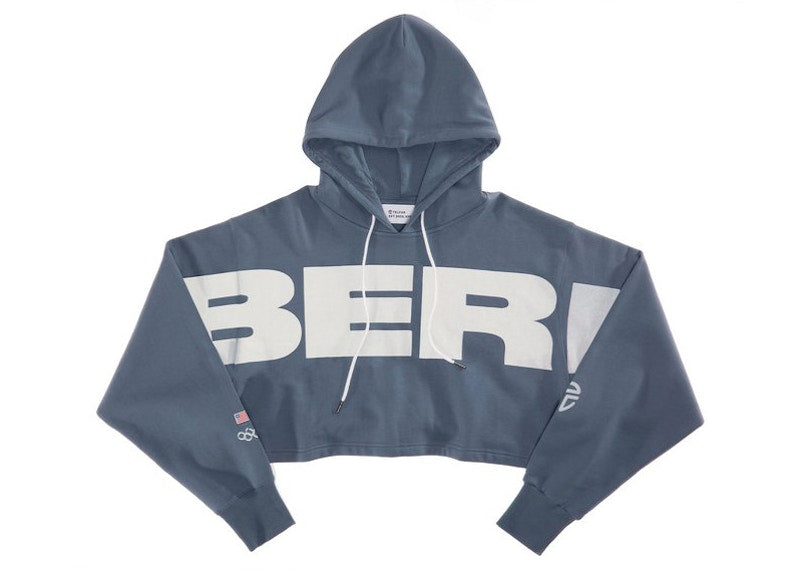 Telfar Liberia Crop Hoodie Navy