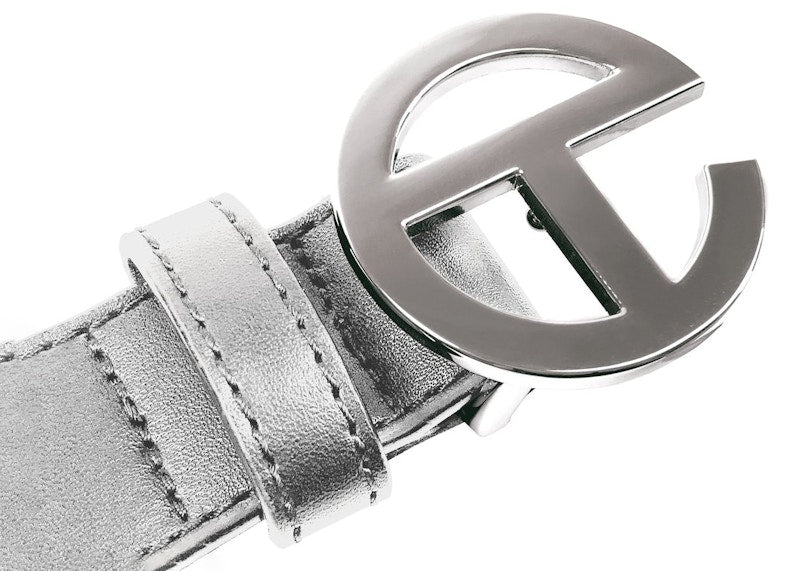Telfar Logo Belt Silver